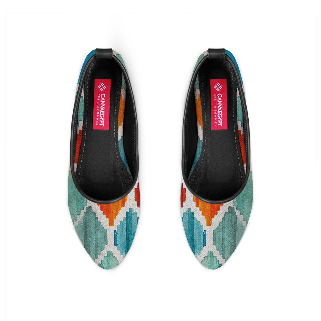 Black Round Toe Shoe Rhombus - CANVAEGYPT