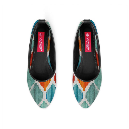 Black Round Toe Shoe Rhombus - CANVAEGYPT