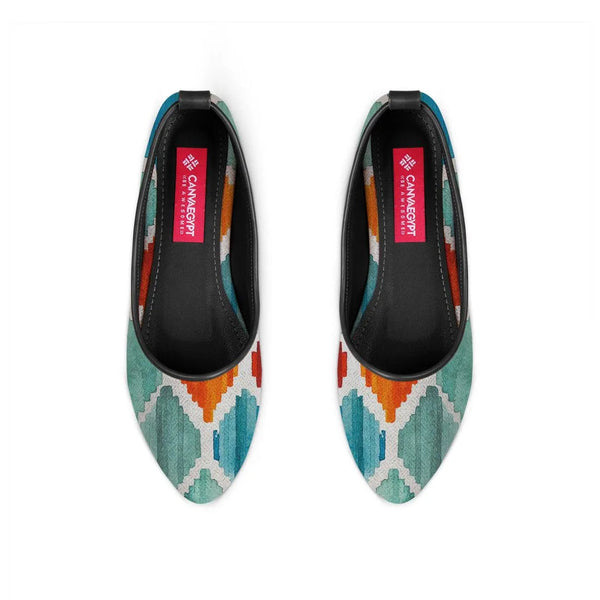 Black Round Toe Shoe Rhombus - CANVAEGYPT