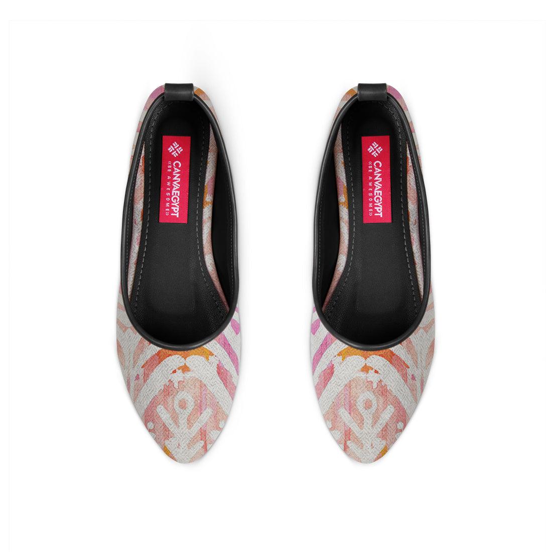 Black Round Toe Shoe Rose Ikat - CANVAEGYPT