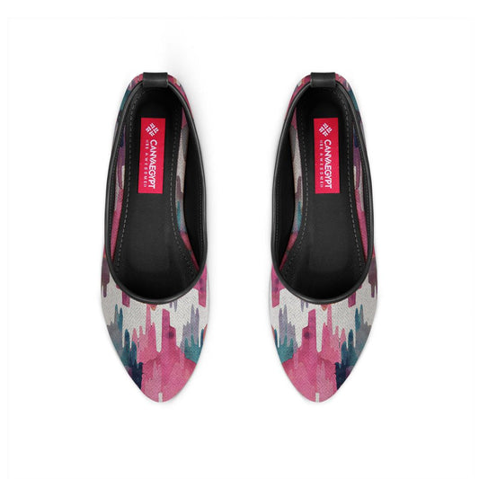 Black Round Toe Shoe Rose quarts - CANVAEGYPT