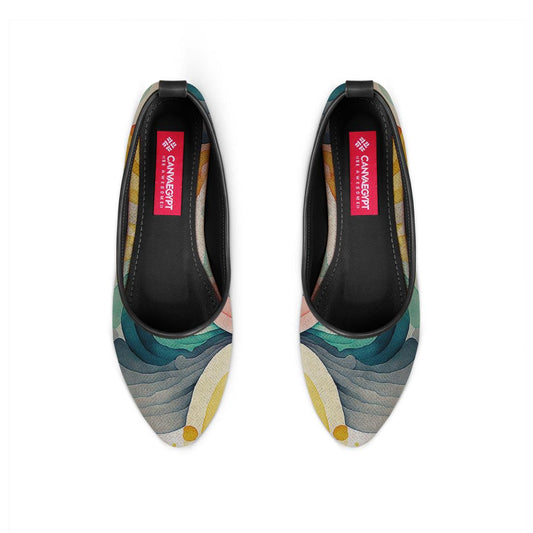 Black Round Toe Shoe Scribbles - CANVAEGYPT