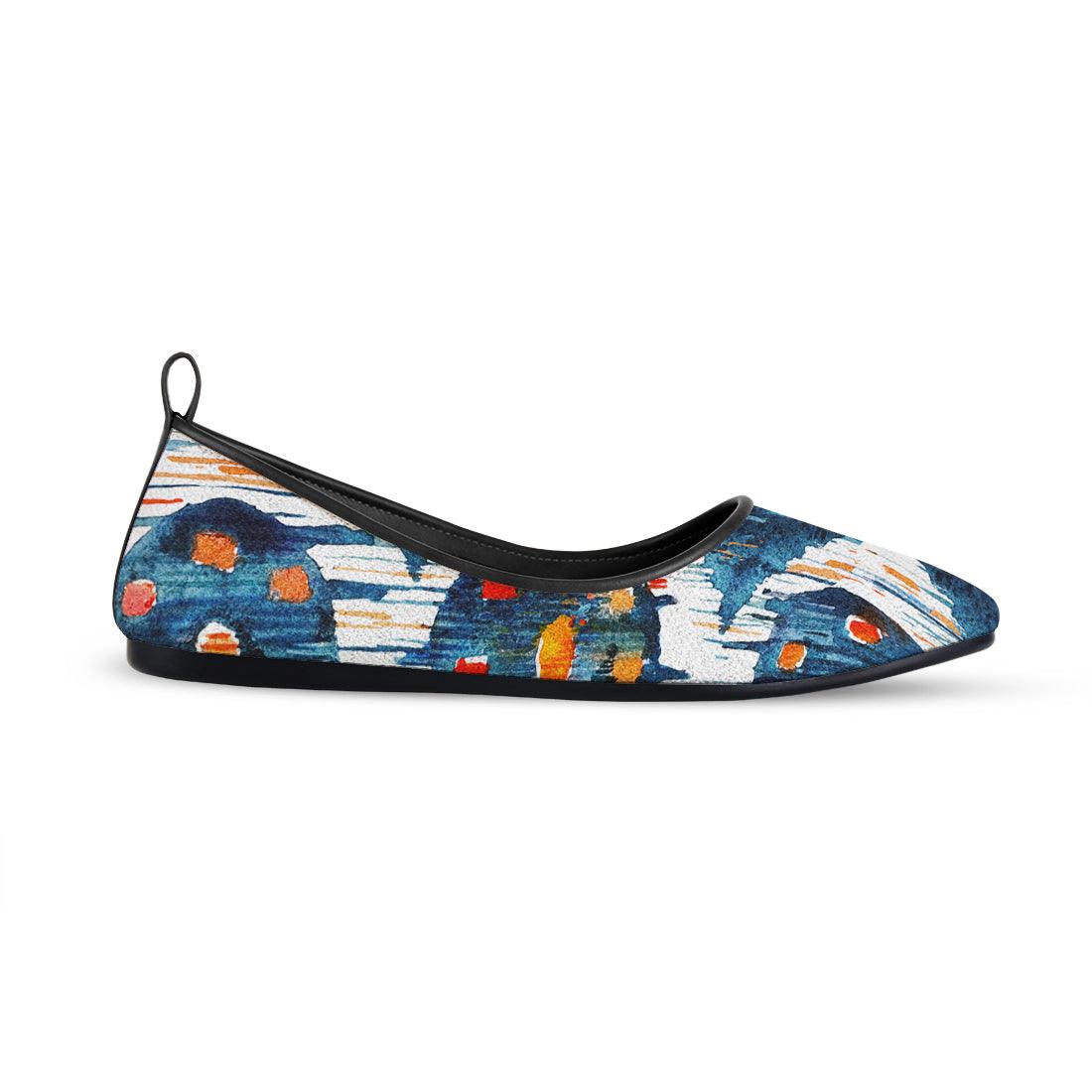 Black Round Toe Shoe Blue circle - CANVAEGYPT