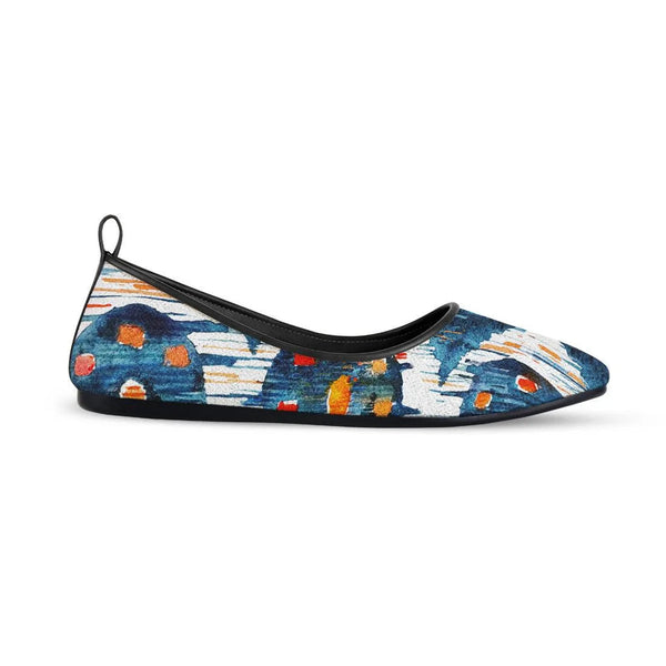 Black Round Toe Shoe Blue circle