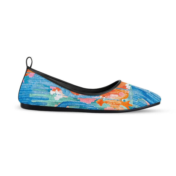 Black Round Toe Shoe Electric blue