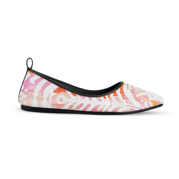Black Round Toe Shoe Rose Ikat