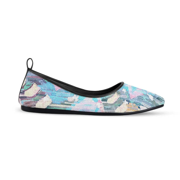 Black Round Toe Shoe Vibrant purple