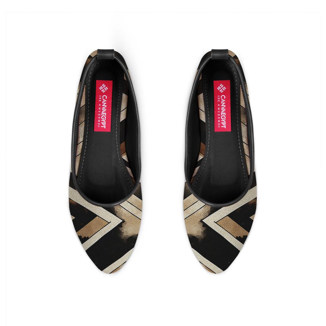 Black Round Toe Shoe ZigZag - CANVAEGYPT
