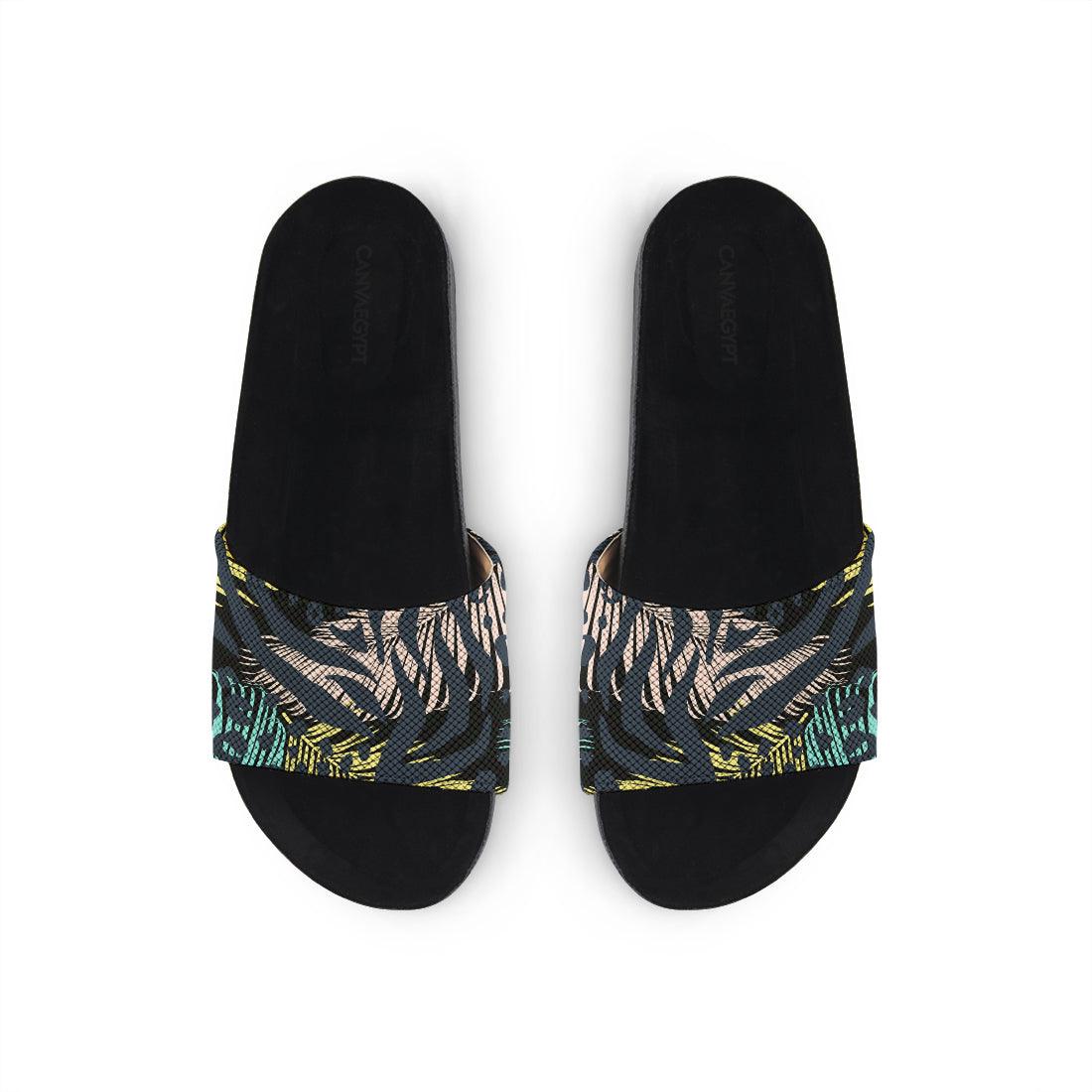 Black Slide Slipper African Spotted - CANVAEGYPT