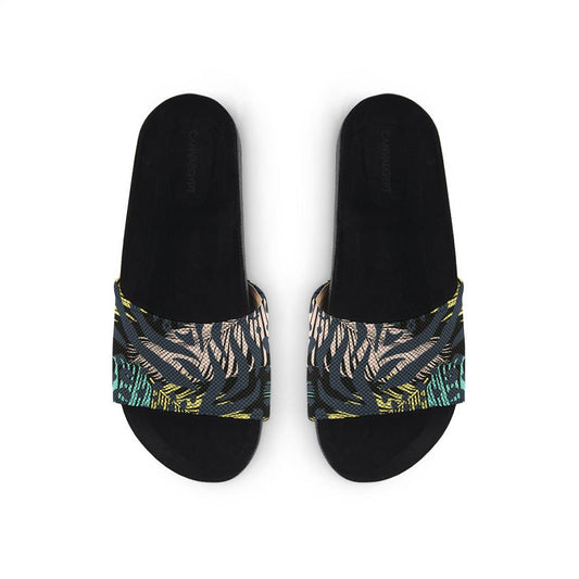 Black Slide Slipper African Spotted - CANVAEGYPT