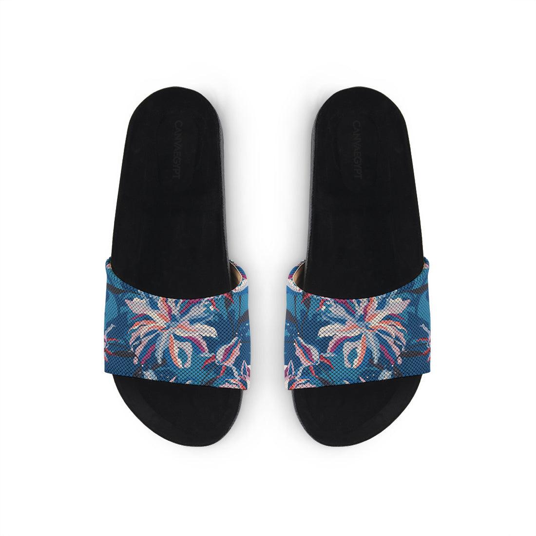 Black Slide Slipper Blue Night - CANVAEGYPT