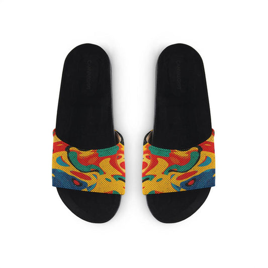 Black Slide Slipper Mixed Colors - CANVAEGYPT