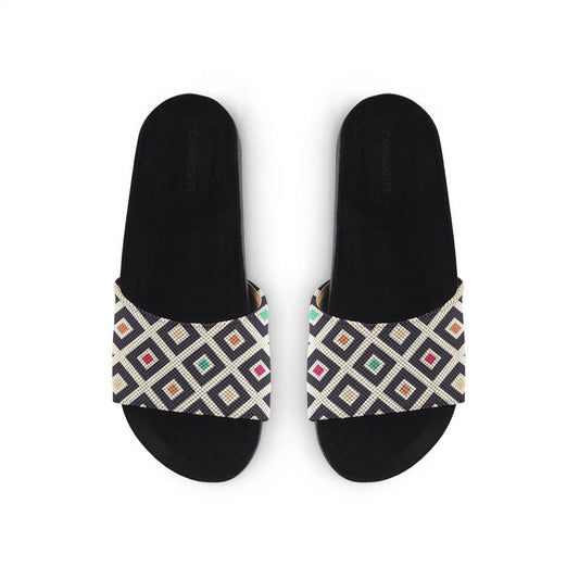 Black Slide Slipper Polygons - CANVAEGYPT