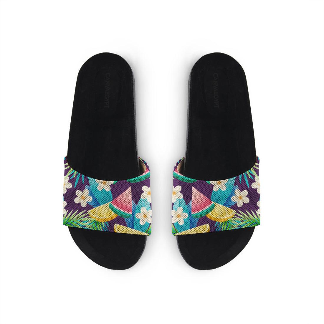 Black Slide Slipper Summer time - CANVAEGYPT