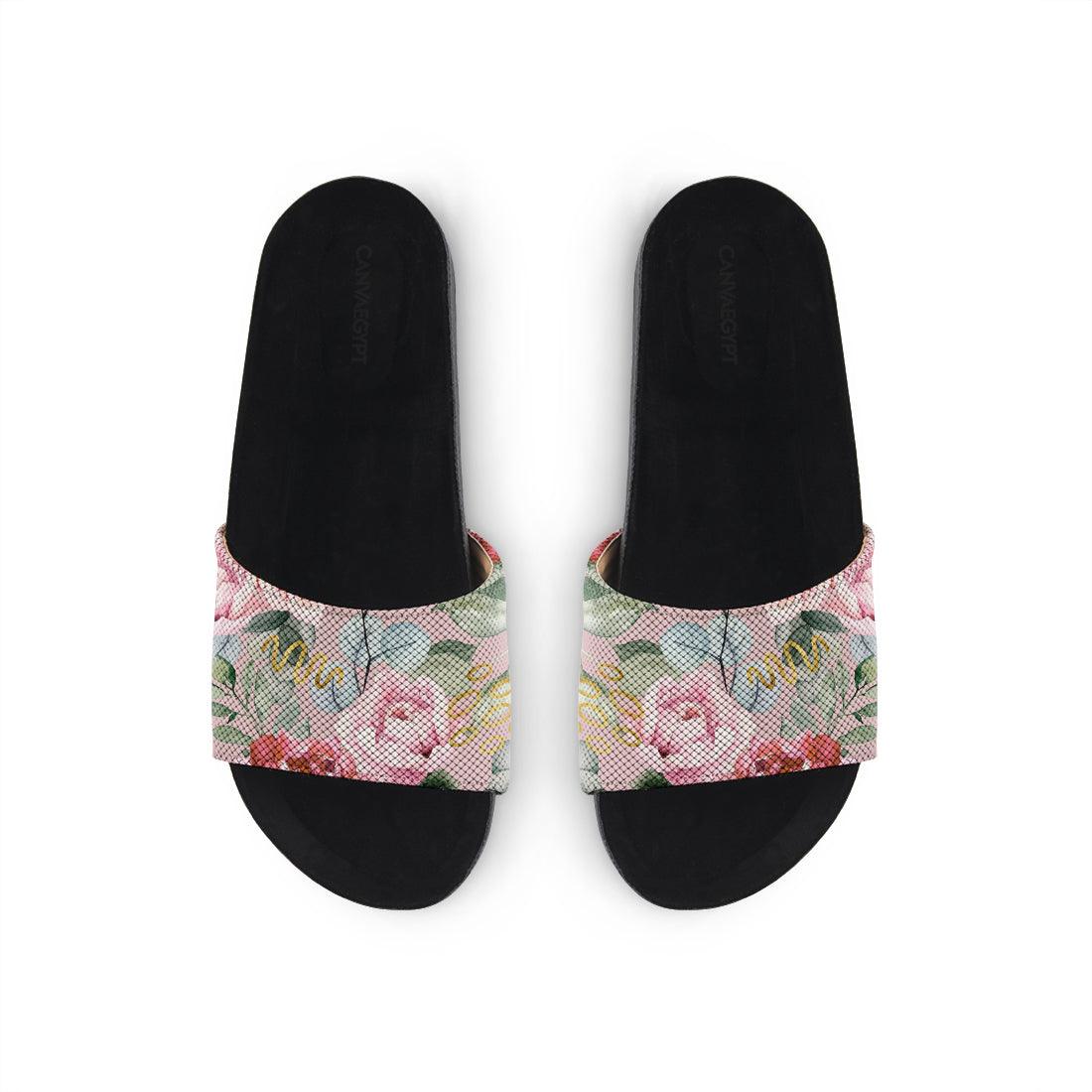 Black Slide Slipper Watercolor gentle - CANVAEGYPT