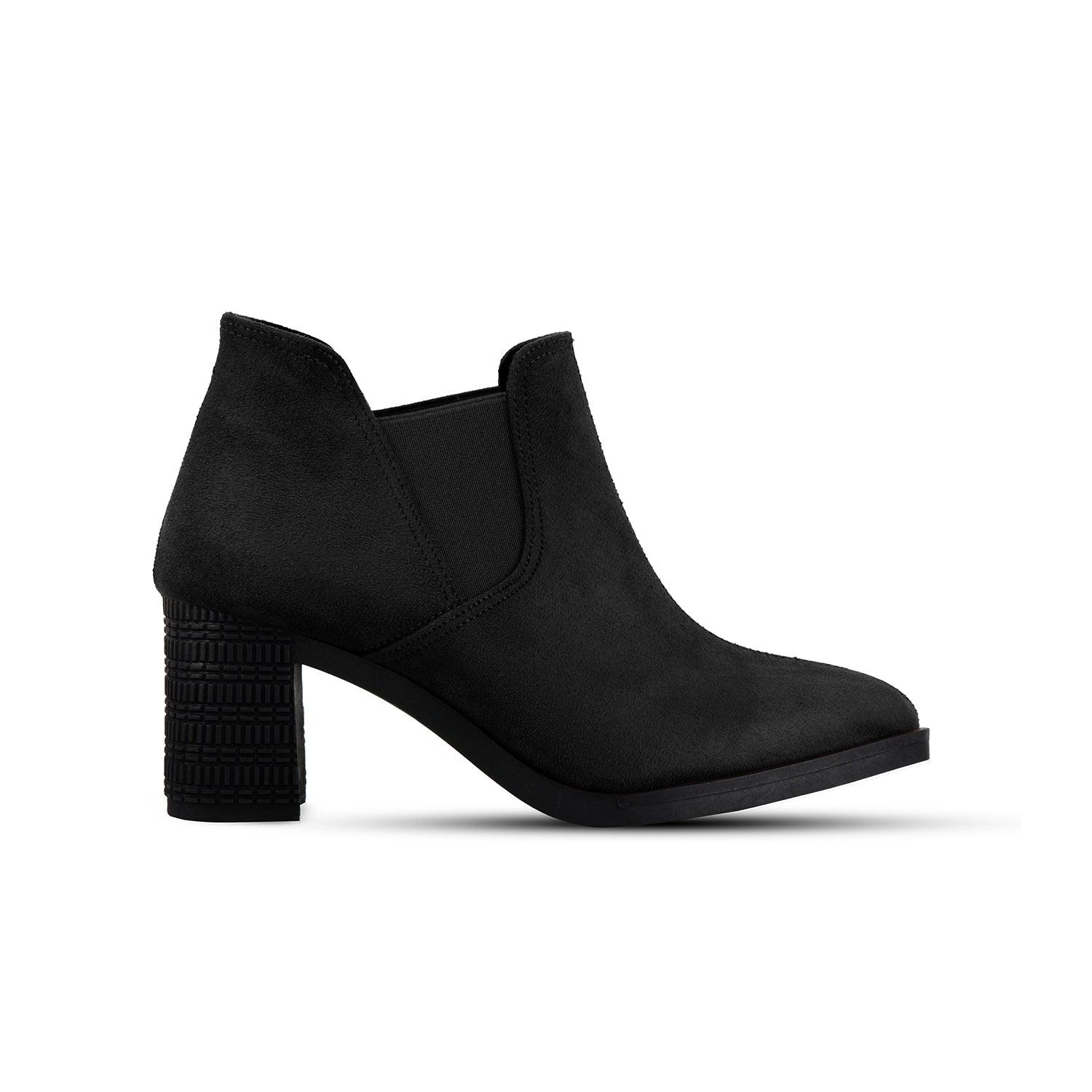 Black Slit Heeled Bootie - CANVAEGYPT