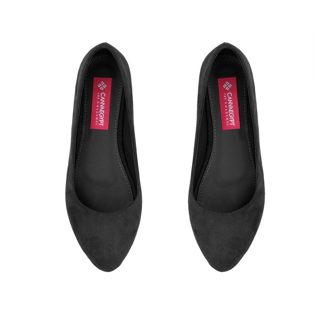 Black Solid Round Toe - CANVAEGYPT
