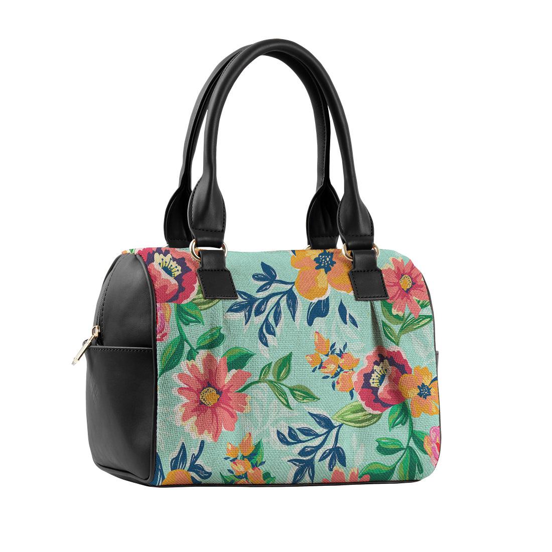 Black Speedy Bag Cyan Floral - CANVAEGYPT