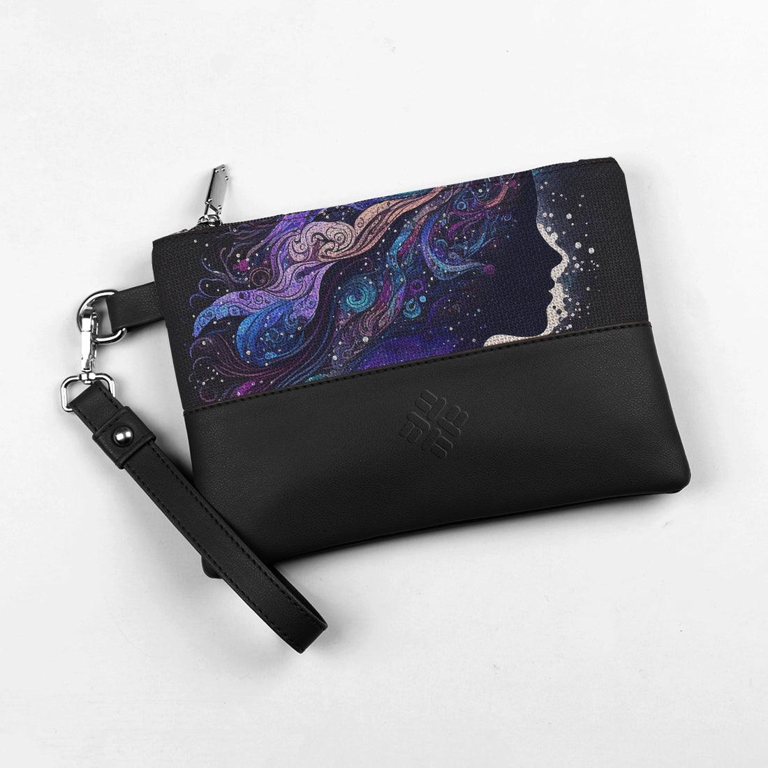 Black Toiletry Pouch Galaxy Girl - CANVAEGYPT