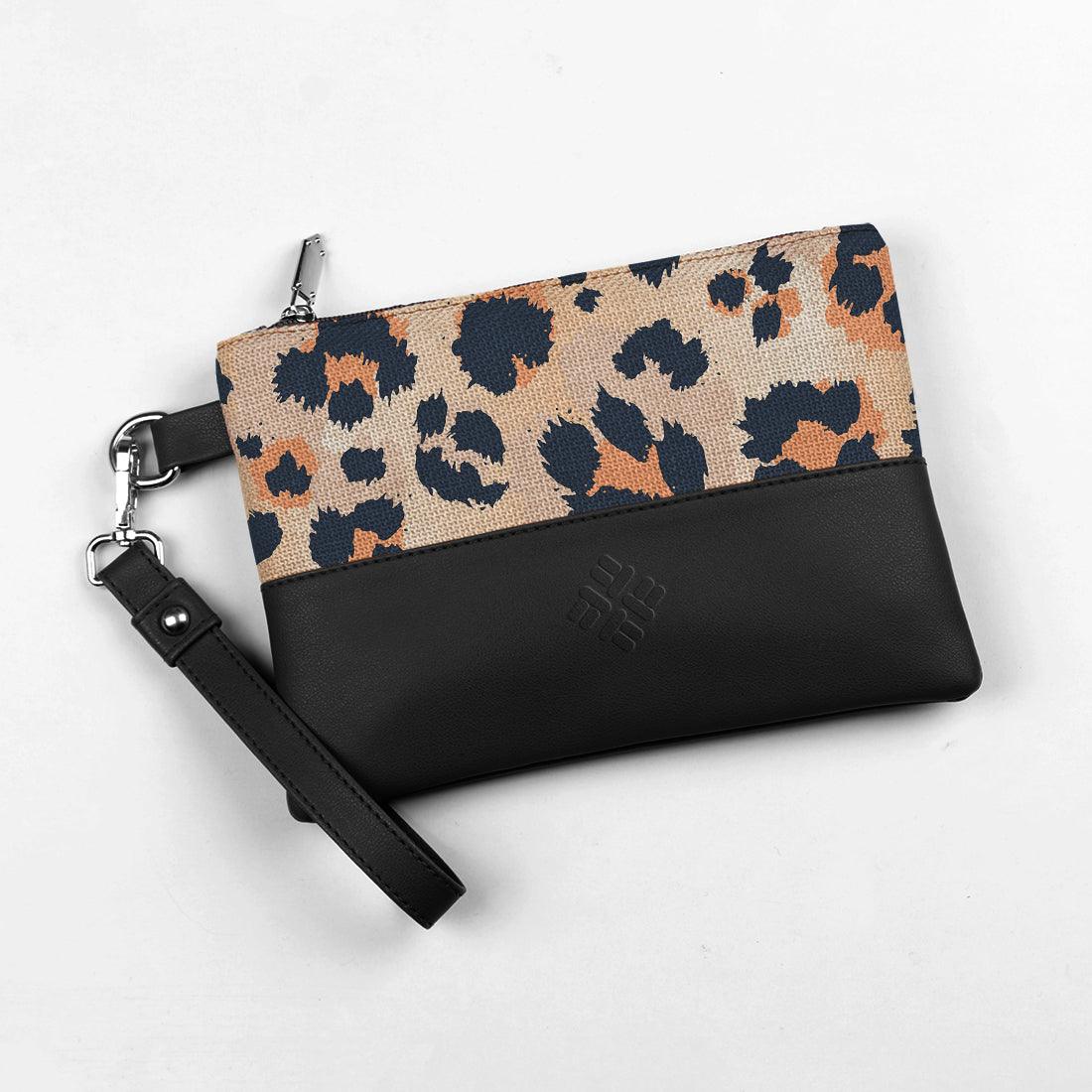 Black Toiletry Pouch Orange Abstract - CANVAEGYPT