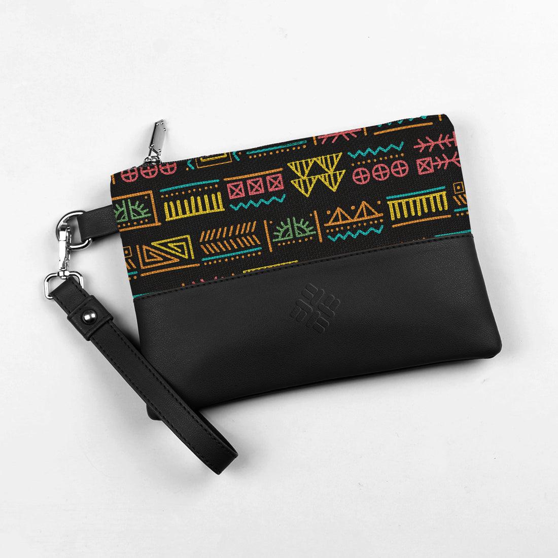 Black Toiletry Pouch Shapes Pattern - CANVAEGYPT