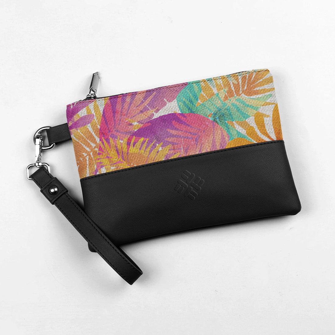 Black Toiletry Pouch Summer Leafs - CANVAEGYPT