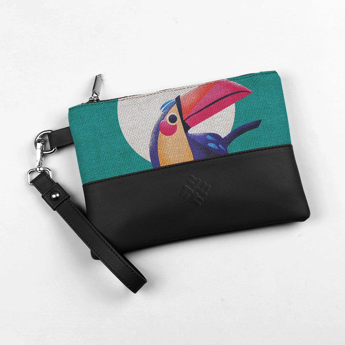 Black Toiletry Pouch Tropical Bird - CANVAEGYPT