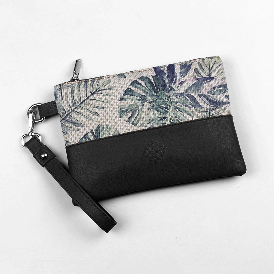 Black Toiletry Pouch Watercolor Tropical