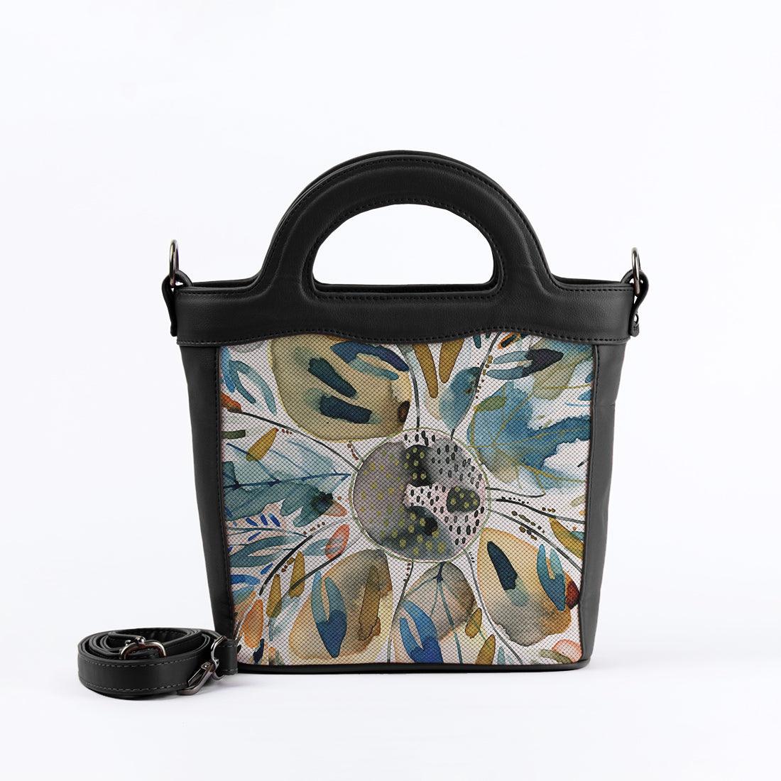 Black Top Handle Handbag Gold Stars - CANVAEGYPT
