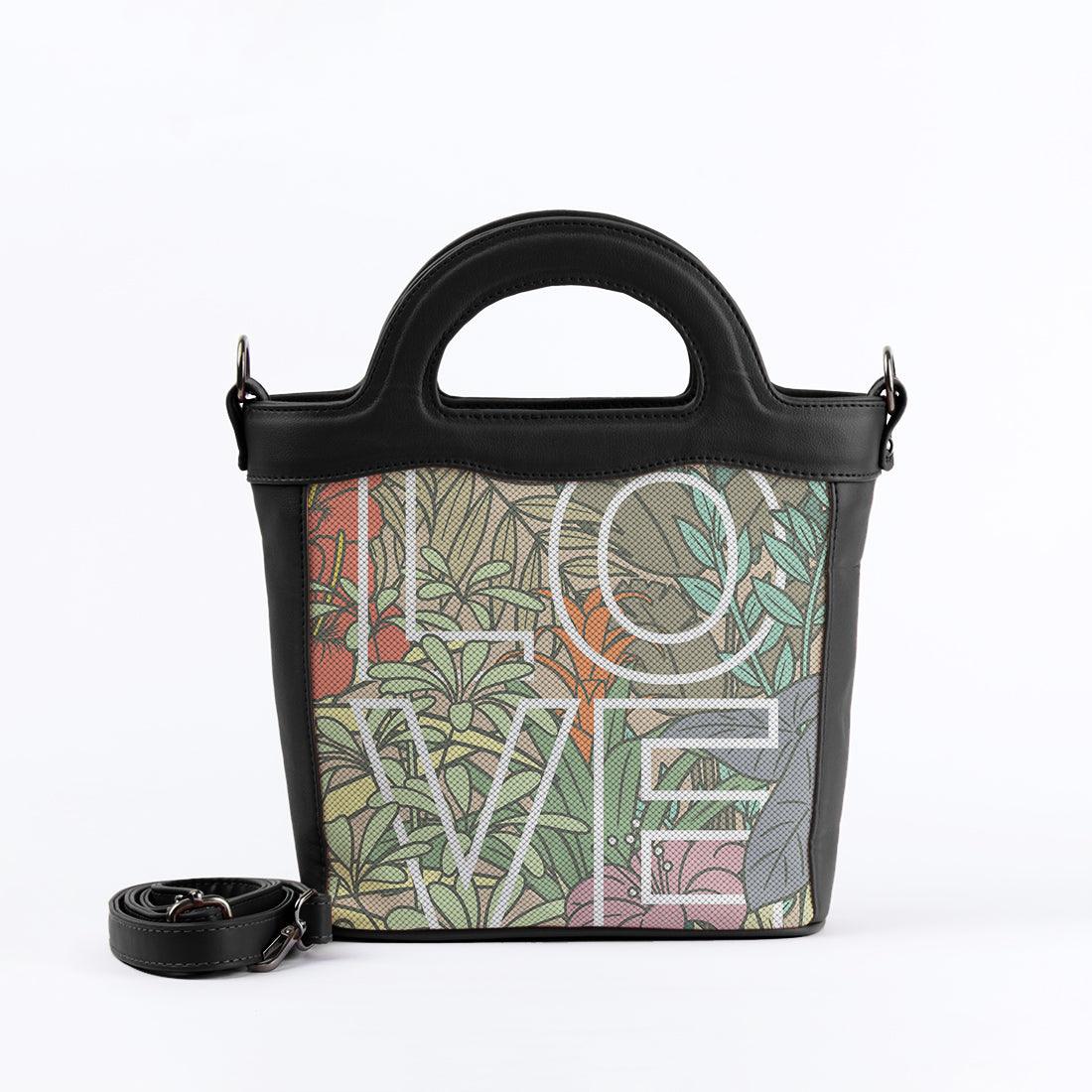 Black Top Handle Handbag LOVE - CANVAEGYPT