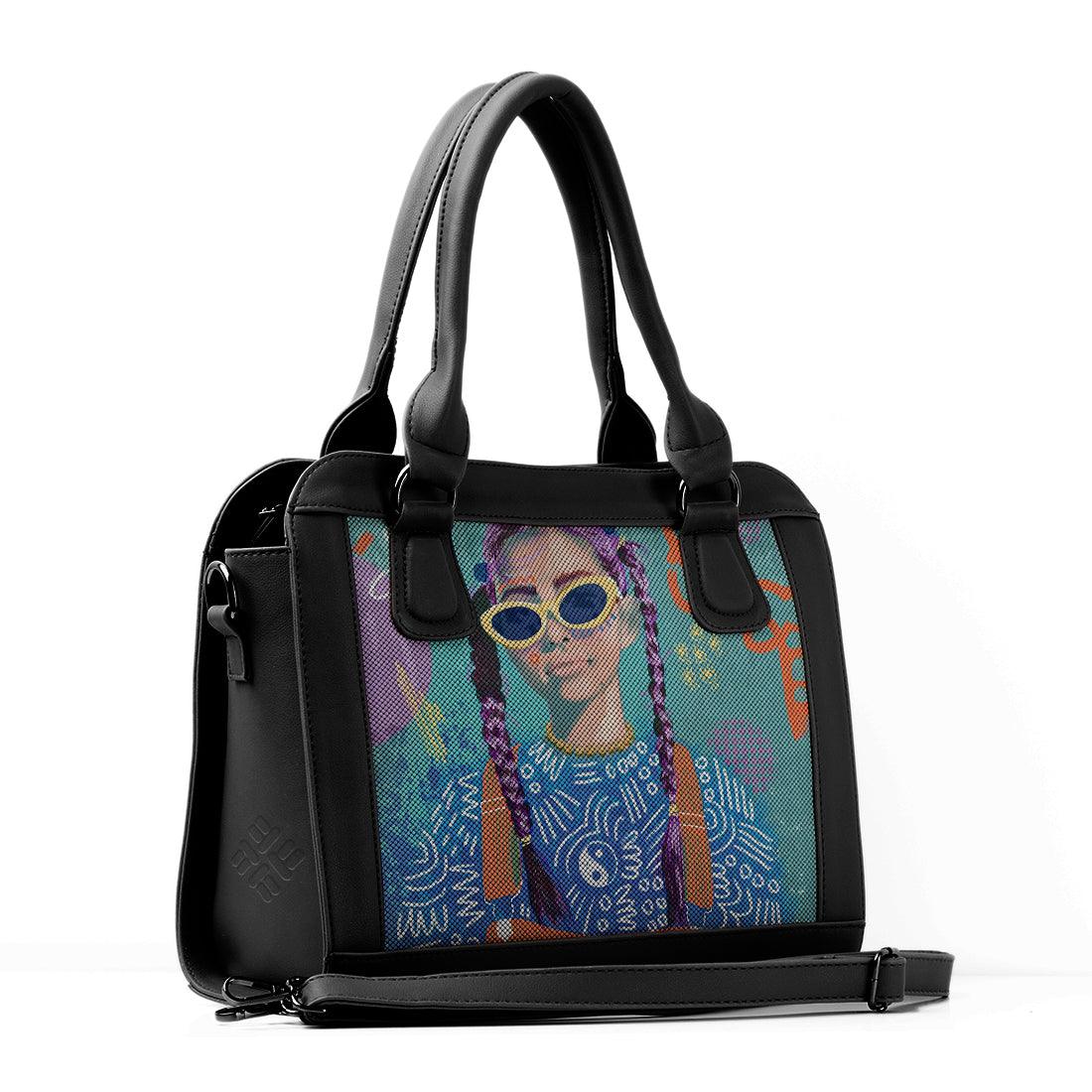 Black Travel Hobo Bag Lilac locks - CANVAEGYPT