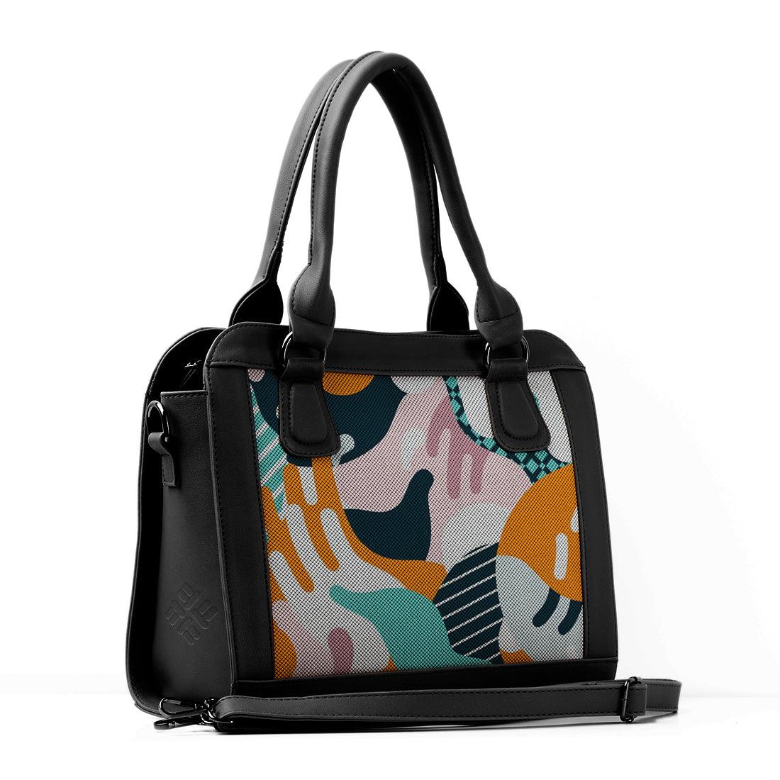 Black Travel Hobo Bag Sun Illustration - CANVAEGYPT