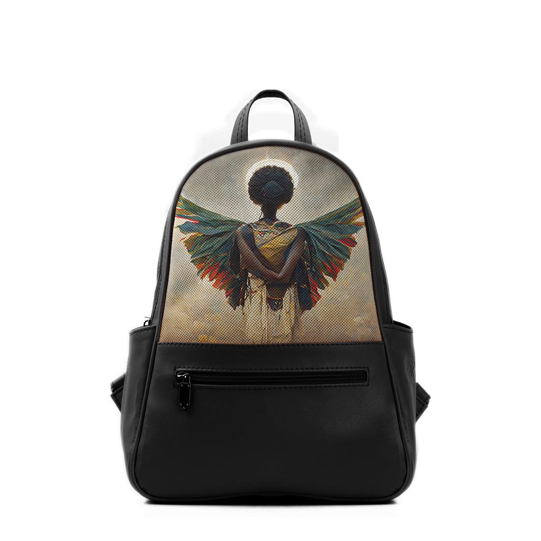Black Vivid Backpack African Angel - CANVAEGYPT