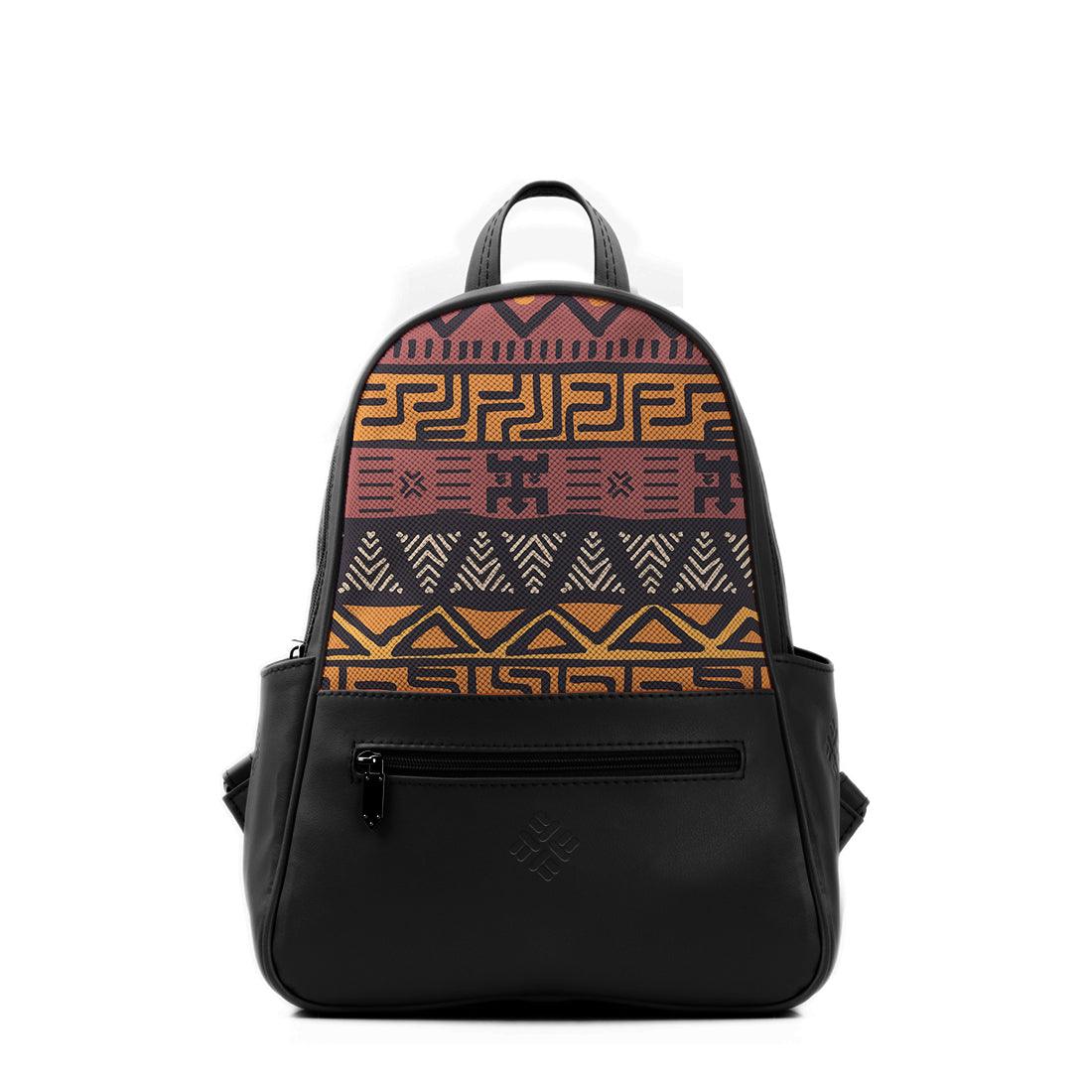 Black Vivid Backpack African Pattern