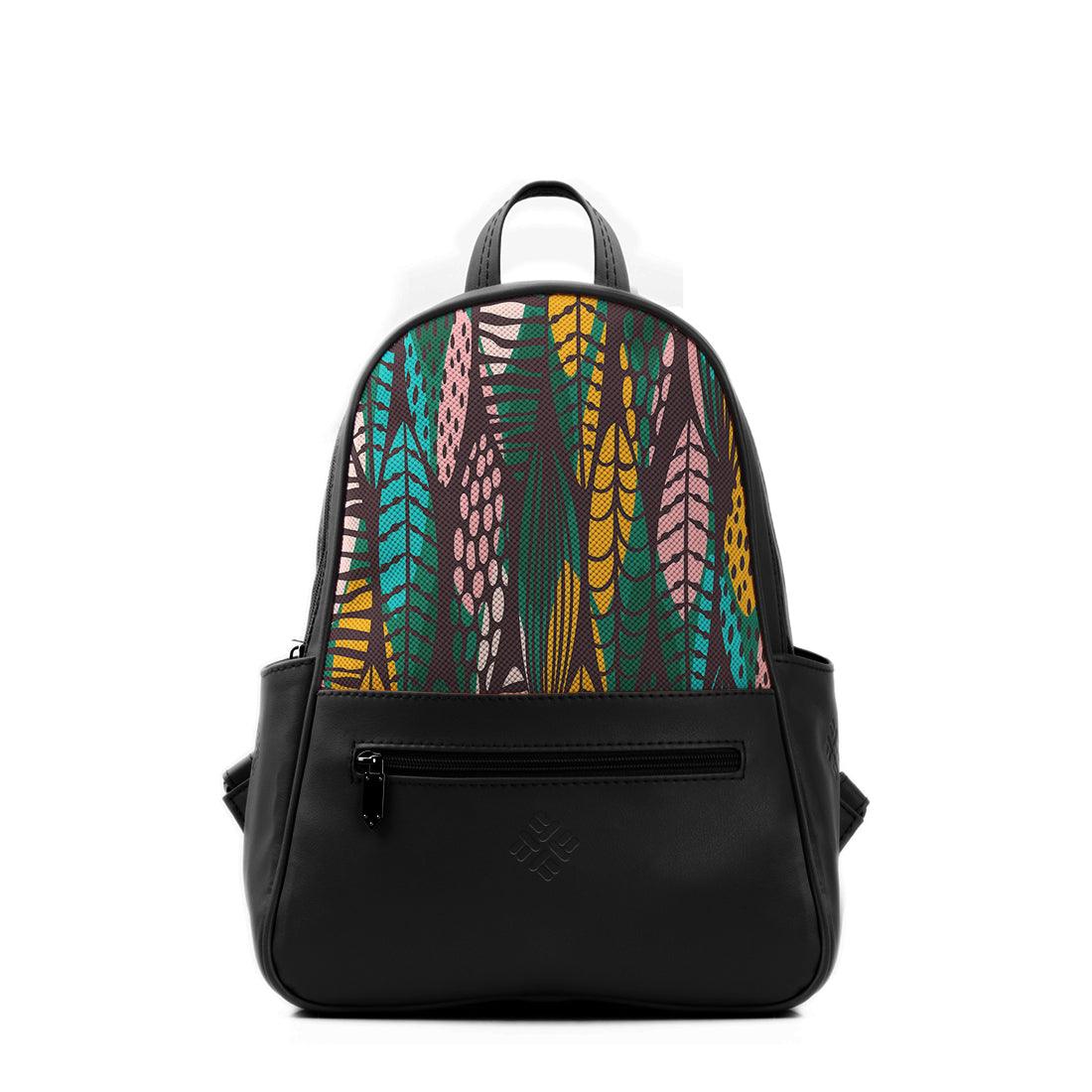 Black Vivid Backpack Leaves - CANVAEGYPT