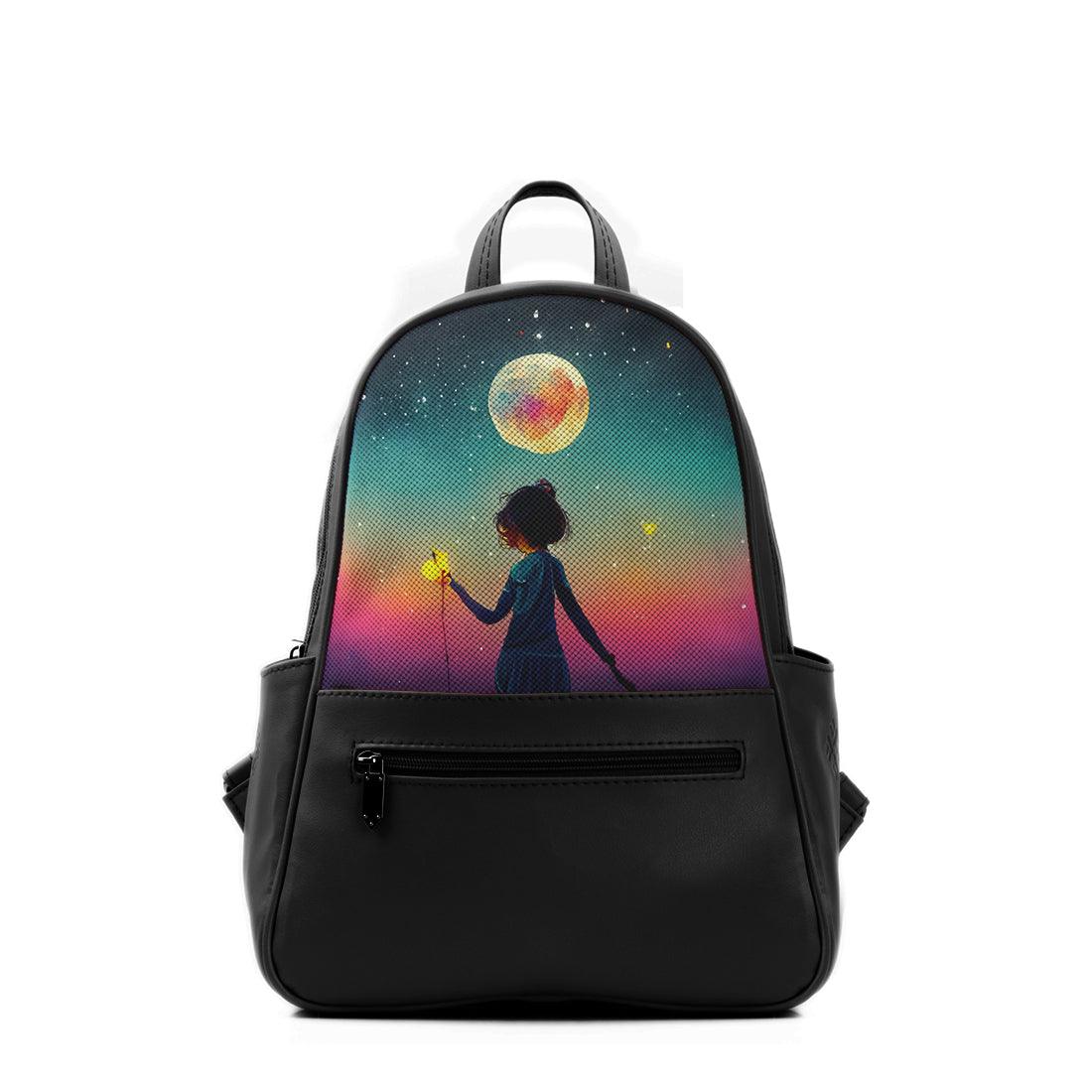 Black Vivid Backpack Touching The Moon - CANVAEGYPT