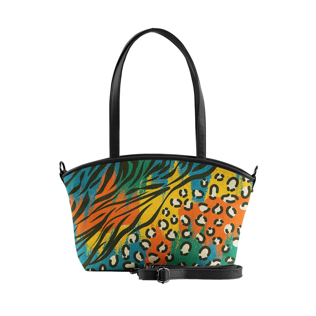 Black Wide Tote Bag African Colors - CANVAEGYPT