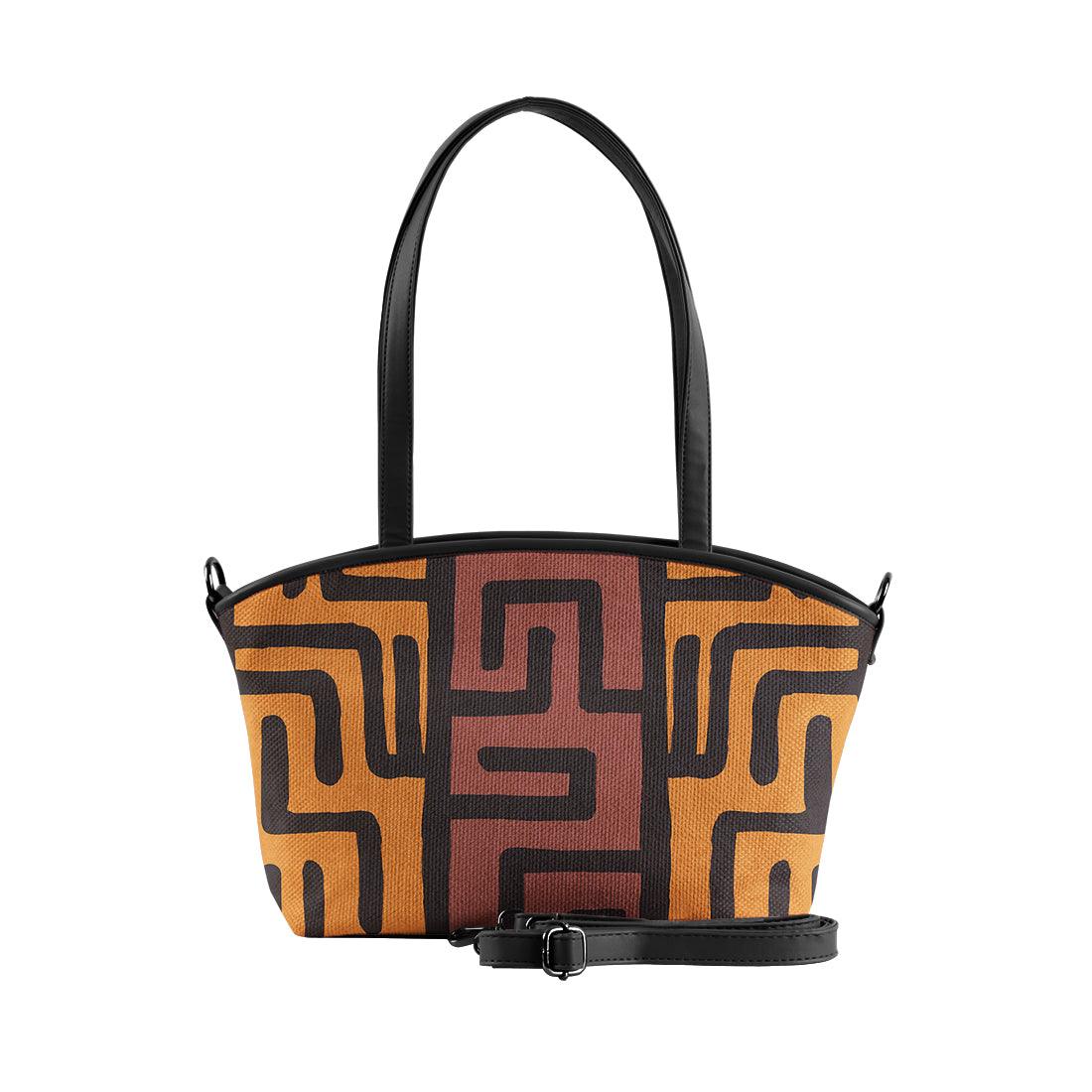 Black Wide Tote Bag African Tribal - CANVAEGYPT