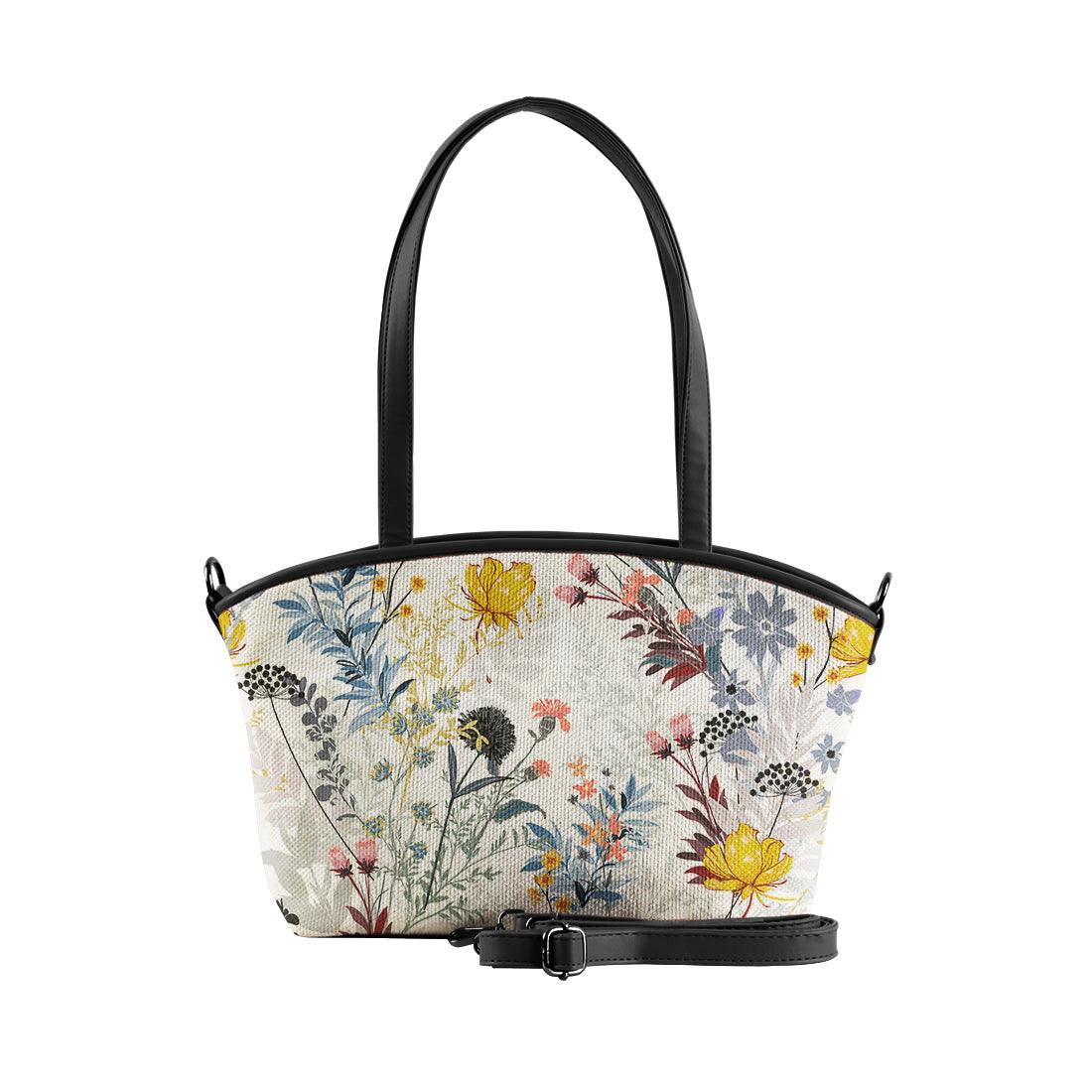 Black Wide Tote Bag Floary - CANVAEGYPT