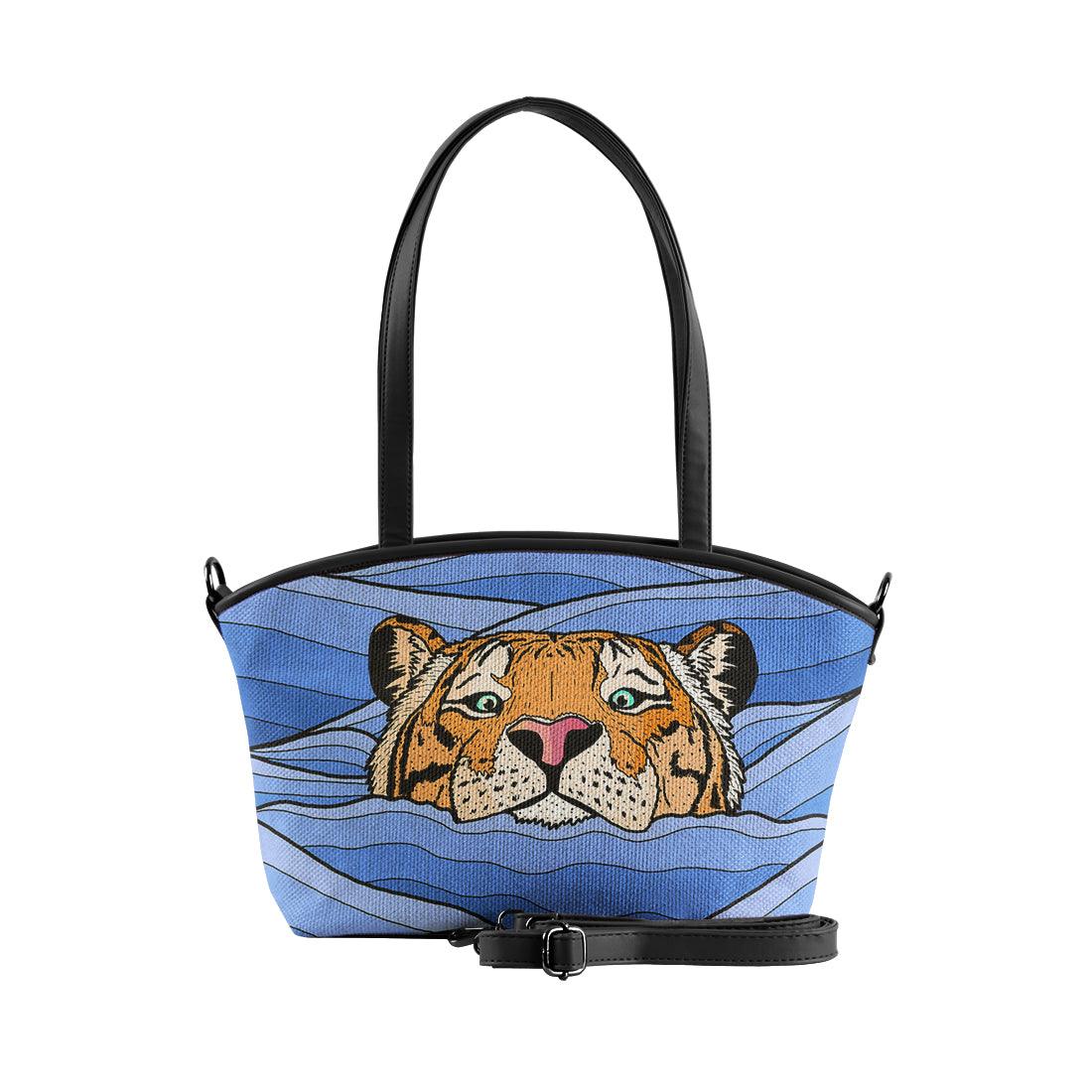 Black Wide Tote Bag Sea tiger - CANVAEGYPT