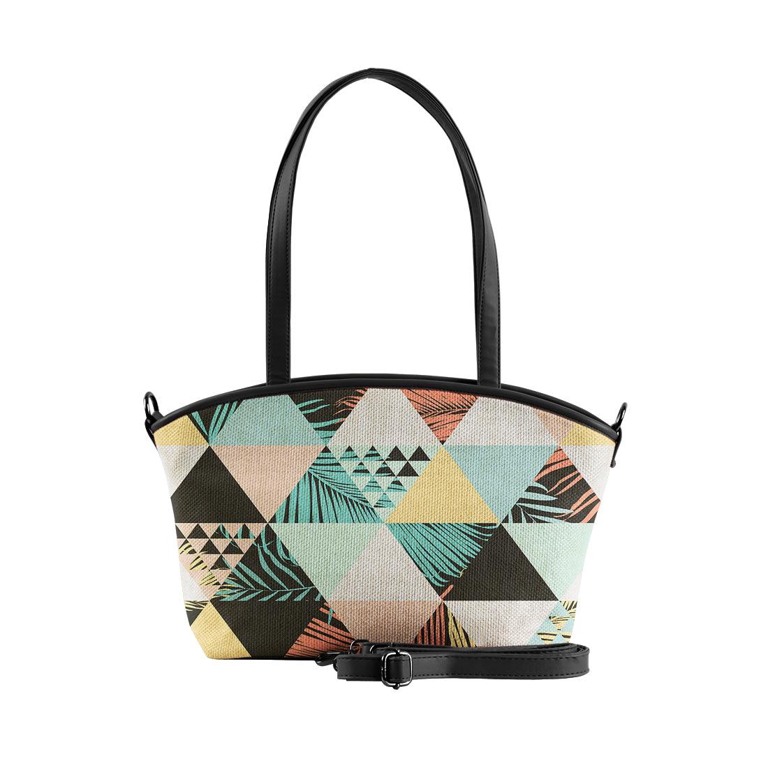 Black Wide Tote Bag Summer Triangles - CANVAEGYPT