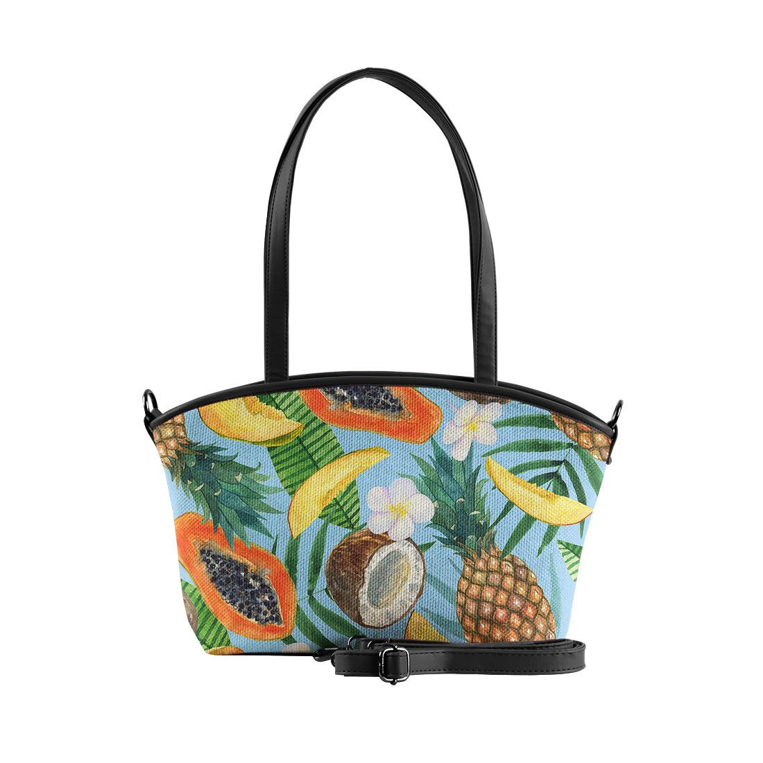 Black Wide Tote Bag Tropical - CANVAEGYPT