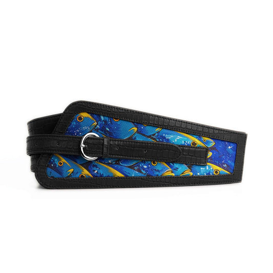 Black Women's Belt Blue Fish - CANVAEGYPT