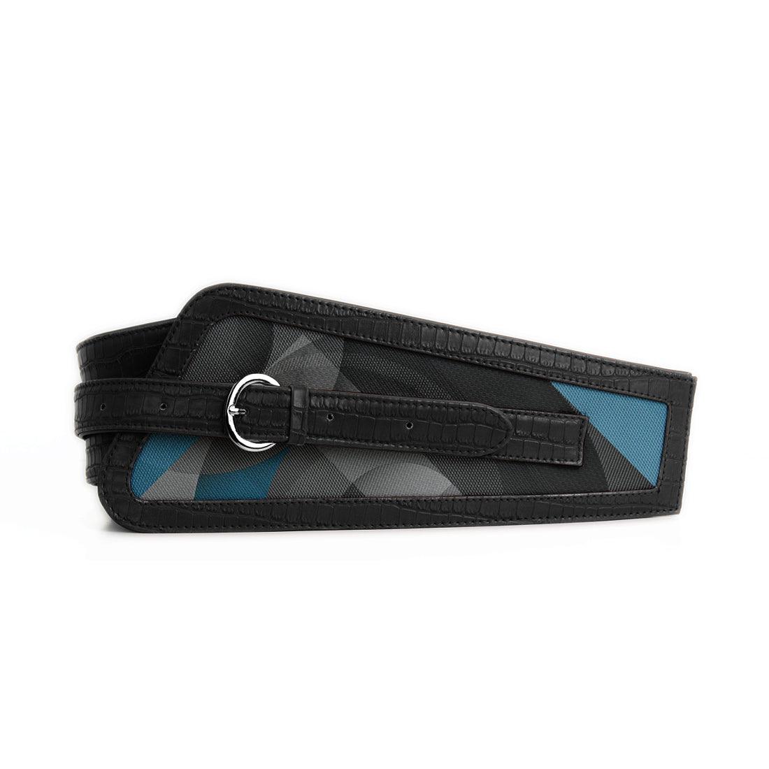 Black Women's Belt Blue Shapes - CANVAEGYPT