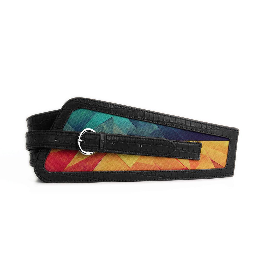 Black Women's Belt Colorful Patterns - CANVAEGYPT