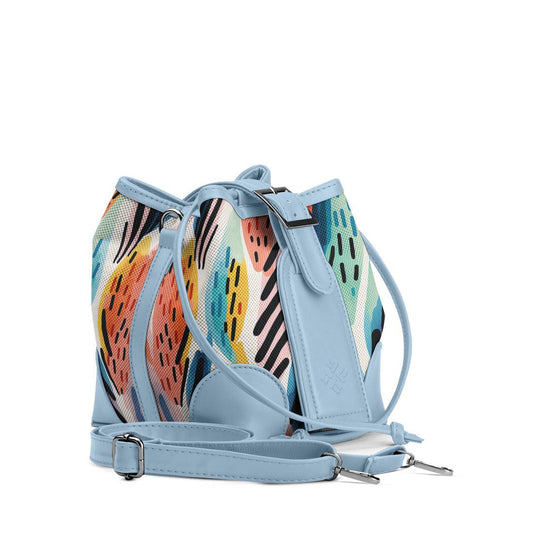 Blue Bucket Bags Drawen Leafs - CANVAEGYPT