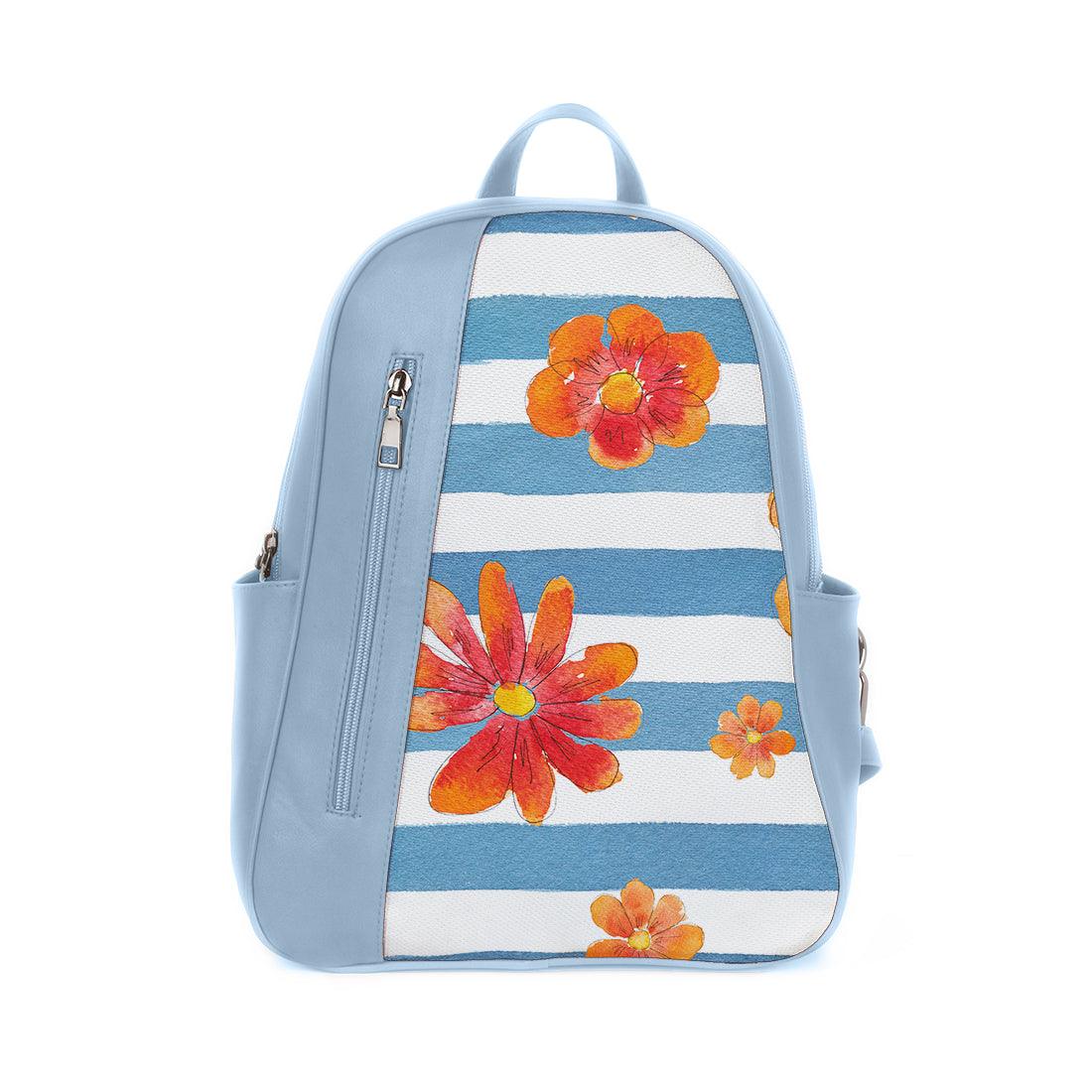 Blue Mixed Backpack Blue Floral - CANVAEGYPT