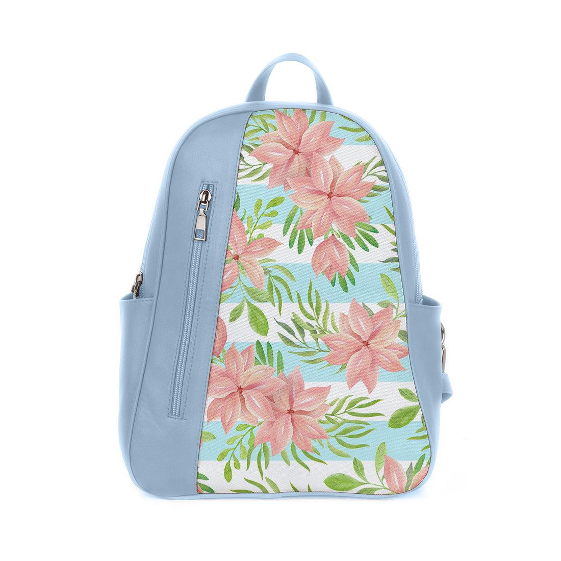 Blue Mixed Backpack Flowers Abstract - CANVAEGYPT