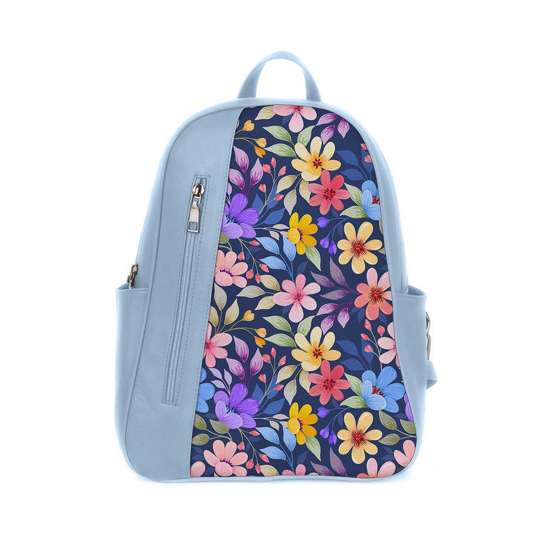 Blue Mixed Backpack Purple Floral - CANVAEGYPT