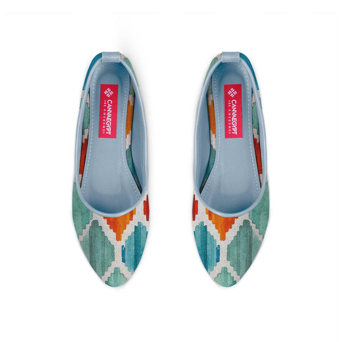 Blue Round Toe Shoe Rhombus sarong - CANVAEGYPT